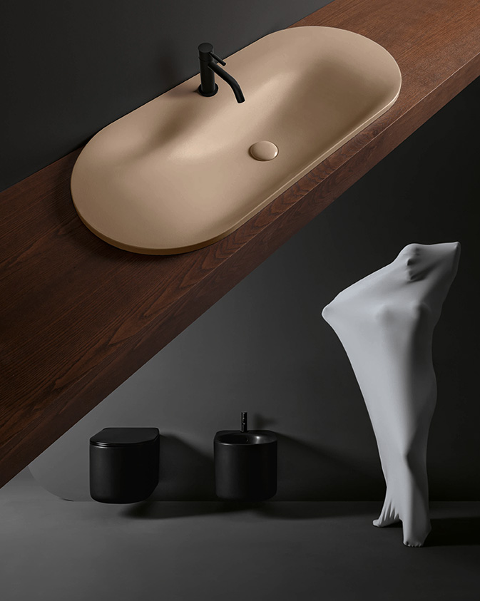 Inset basin with tap hole 100x46 cm 2