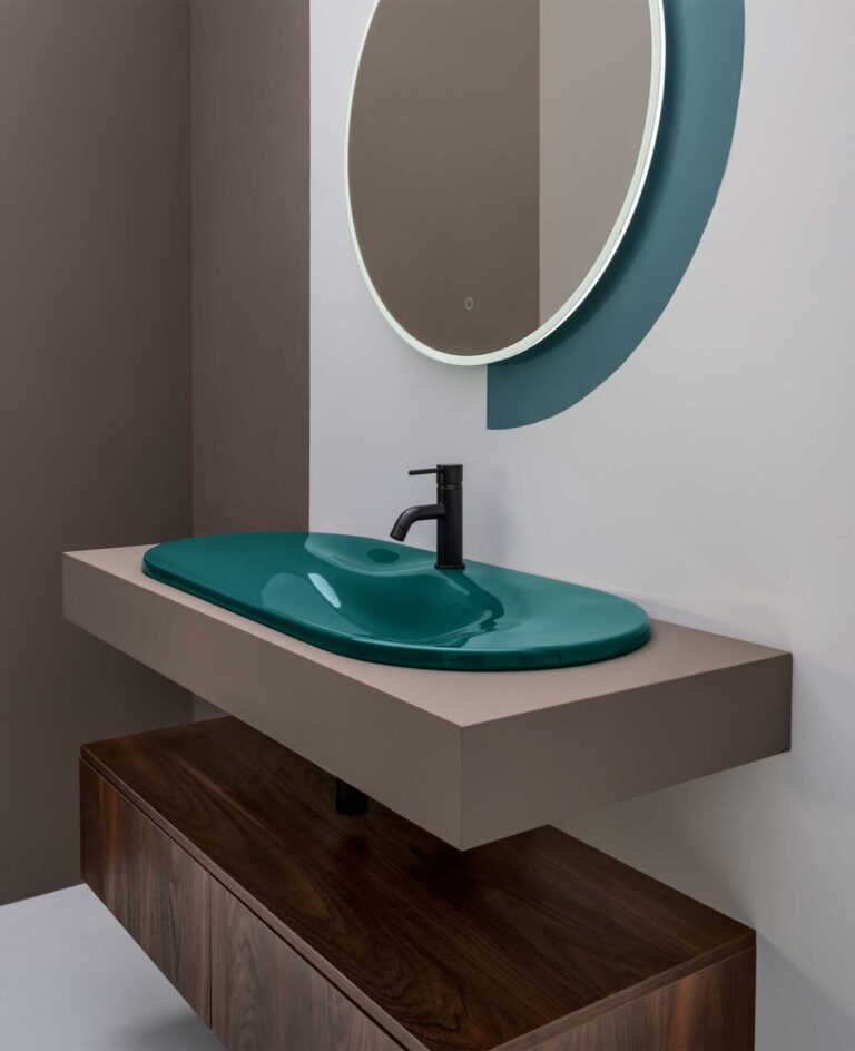 Inset basin with tap hole 100x46 cm 4