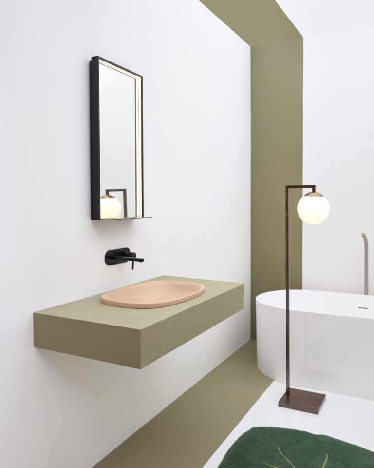 Inset semi-recessed basin 60x40 cm 2