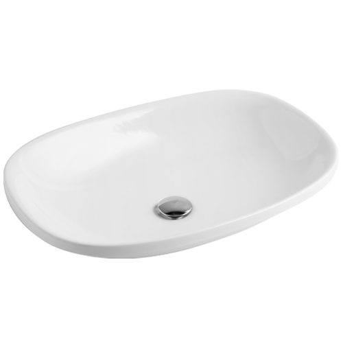 Inset semi-recessed basin 60x40 cm